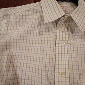 Brooks Brothers cotton shirt Blue and Yellow, Size 16
